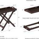 Lavish Home Folding TV Tray Table Set of 2 - Contemporary Side Table with Removable Tray Top for Food Serving, Meals, or Decor in Living Room, Bedroom, or Home Office (Brown)