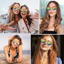 Heart Sunglasses Womens Trendy Sunglasses for Women Halloween Party Favors Fashion Cute Cool Metal Frame