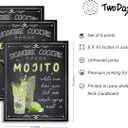 TwoDays Vintage Cocktail Bar Wall Art, Retro Bar Cart Accessories and Decor, Margarita Martini Prints for Dining Room Home Kitchen Pub Restaurant Aesthetic (Set of 6, 8" X 10", UNFRAMED)