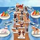 Wooden Passover Table Decorations, 23 Set Passover Centerpieces Table Decor Signs, Jewish Pesach Decorations with Base for Festival Holiday Party Supplies Passover Seder Jewish Easter