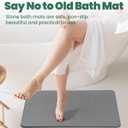 Stone Bath Mat, Diatomaceous Earth Shower Mat, Fast Drying, Super Absorbent, Anti-Slip Stone Bath Mats for Bathroom, Kitchen, Easy to Clean, (23.5"x15.5", Slate)