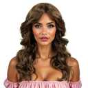 70s Disco Wig Farrah Fawcett Wigs for Women Lady Natural Synthetic Full Wigs Vintage Cosplay Costume Hair Wig (Brown)
