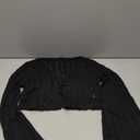Floerns Women's Scallop Trim Trumpet Long Sleeve Tie Front Cardigan Crop Top, M