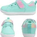 WateLves Toddler Little Kid Wide Barefoot The First Walking Shoes Girls Boys Leather Uniform Dress Shoes Lightweight Splay Naturally Minimalist Sneakers (Green)