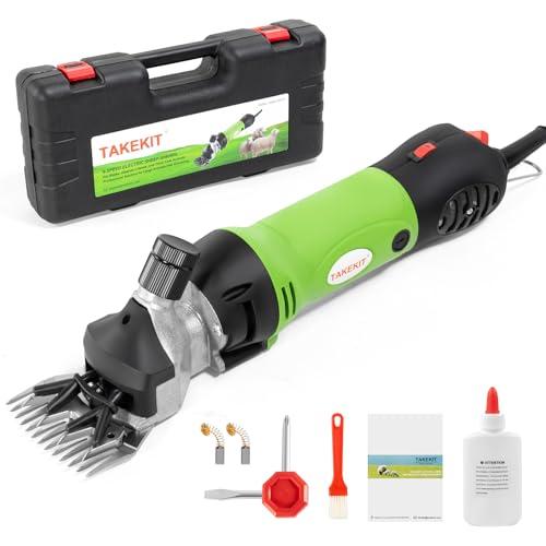 TAKEKIT Sheep Shears, 500W Professional Heavy Duty Sheep Clippers for Grooming, 6 Speeds Electric Animal Shearing Clippers for Alpacas Llamas Lambs and Large Dogs with Think Hair
