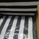 Arden Selections Outdoor Deep Seat Set, 24 x 24, Water Repellent, Fade Resistant, Deep Seat Bottom and Back Cushion 24 x 24, Black Cabana Stripe, 1 Pack