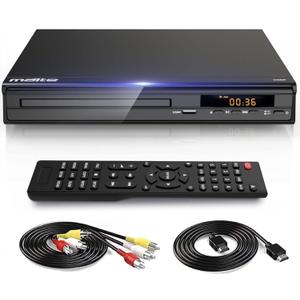 DVD Player, HDMI AV Output, All Region Free CD DVD Players for TV, DVD Players with NTSC/PAL System, Supports Mic's & USB Input, Package Includes HDMI/RCA Cables and Remote Control