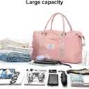 HYC00 Travel Duffel Bag,Carry-on Overnight Weekender Bags for Women,Sports Tote Gym Bag with Wet Pocket