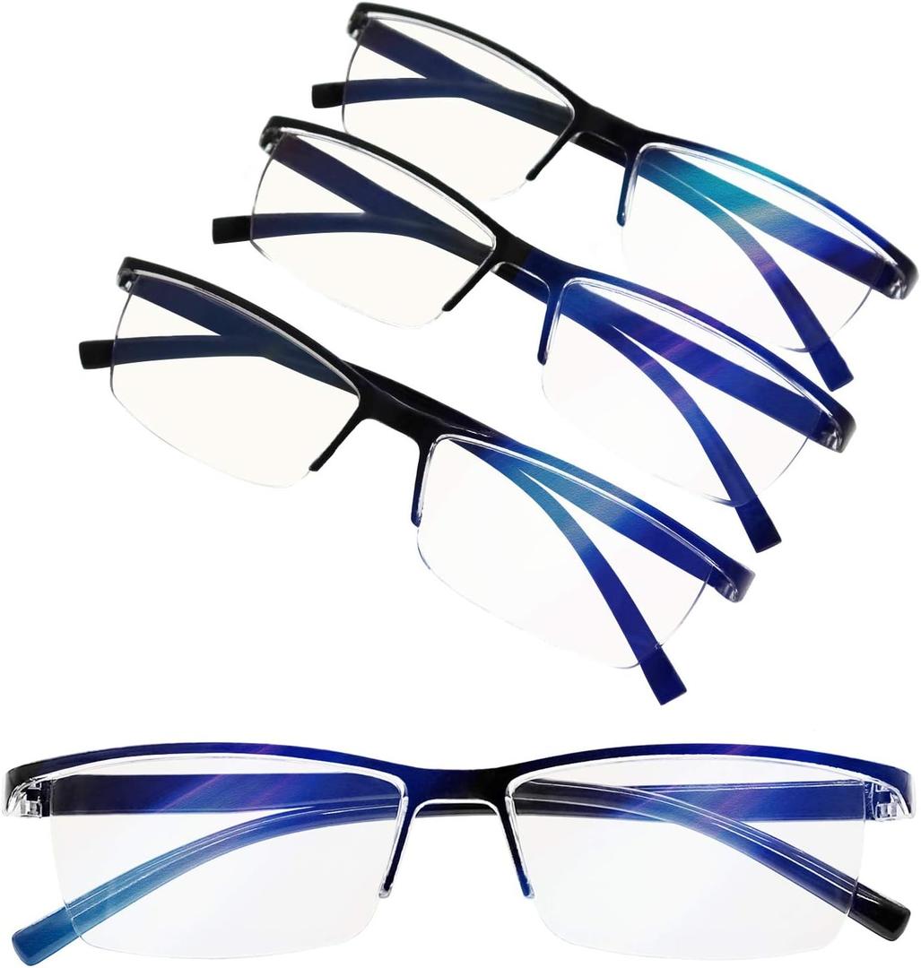 MARE AZZURO 4 Pack Blue Light Blocking Reading Glasses Men Women Lightweight Computer Readers, Magnification Strength: 2.5 x