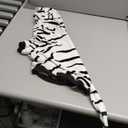 DELIFUR Dog White Tiger Costume - Dog Funny Hooded Halloween Cosplay Cute Costume for Small Medium Dogs Pet Special Events Photo Props Accessories (White, Large)