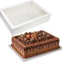 Half Sheet Cake Box with 1/2" Extra Thick Cake Drum,14x19x4 inches, 19x14x4 inches