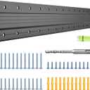 French Cleat 41 Inch, Heavy Duty Aluminum Z Clips Hanger for Hanging Picture Mirror Frame Whiteboard Headboard, Interlocking Wall Mounting Bracket with Hardware Support 250lbs (Black)