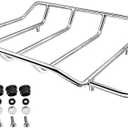 Benlari Chrome Tour Pack Luggage Rack Trunk Top Rack Motorcycle Trunk Rail Rack Compatible for Harley Touring Street Glide Electra Glide Road Glide Road King Ultra Limited 1984-2024, Color: Chrome