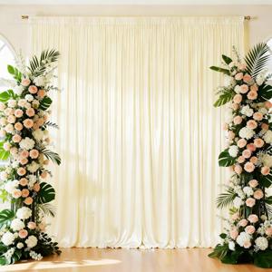 10x10 ft Champagne Backdrop Curtain for Parties, 2 Panels 5x10FT Wrinkle Free Glitter Photo Backdrop Drapes Shimmer Back Drop Cloth for Wedding Birthday Graduations Stage Photography Background Decor