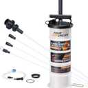 FOUR UNCLES 6.5L Manual Oil Extractor Pump for Automotive, Vacumm Fluid Extractor with Pump Tank Remover & 4 Tubes for Oil Change and a Brake Bleeder Hose for Brake Fluid Change