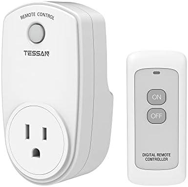 Remote Control Outlet, TESSAN Wireless Electrical Plug Switch for Lights, Lamps, Fans, 100ft RF Range, 1200W (1 Remote + 1 Outlet) - Amazon.com