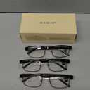 BLS Businessman Rectangular Reading Glasses - Professional Durable Readers - Blue-Light Blocking Lenses + 0.5