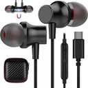 USB C Headphone,COOYA Type C Wired Earbuds Magnetic Bass Noise Canceling In-Ear Earphones+Mic for iPhone 17 16 15 Pro Max iPad 10 Pixel 9 8 for Samsung Galaxy S25 Ultra S24 S23 A16 A56 for OnePlus 13