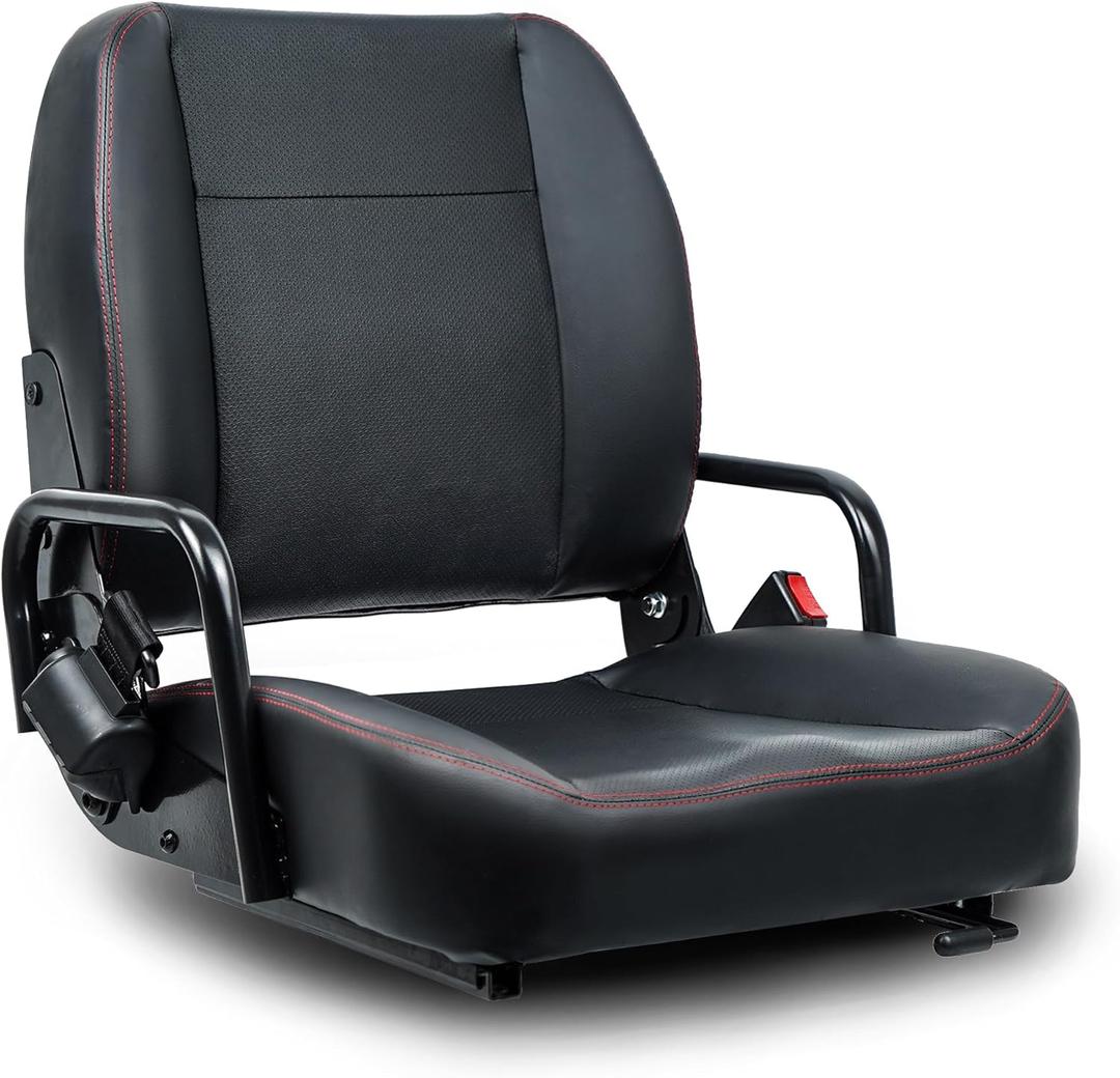 Universal Forklift Seat,Tractor Seat with Adjustable Back,Safety Belt and Operator Position Switch,Excavator Skid Loader Backhoe Dozer Telehandler