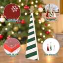 Sereliy 3PCS Wooden Christmas Tree Table Decor Red Green White Wooden Tree Sign with Star for Christmas Home Shelf Mantel Fireplace Party Decor (Pattern)
