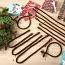 Zhengmy 24 Pcs 20'' 25'' 30'' Christmas Velvet Garland Ties Christmas Decorative Twist Ties for Banister Reusable and Flexible Wreath Twist for Xmas Home Decorations Holiday Craft Wrapping (Brown)