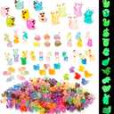 200 Pcs Luminous Mini Resin Animals 12 Styles Glow in The Dark Tiny Ducks Rabbits Frogs Mushrooms Figurines to Hide Small Miniature Figures for Garden Fairy Decor Dollhouse Aquarium DIY Crafts