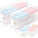 Acrylic Jewelry Box Organizer 2-Pack Clear Jewelry Organizer and Storage with 50 PVC Anti-Oxidizing Zipper Bags Travel Jewelry Case for Earring/Ring/Necklace Organizer Women & Girls Gift