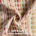 FUTEI Pack of 2 Boho Throw Pillow Covers 18x18 Inch, Brown Red | Double-Sided Chenille Woven Jacquard,Hidden Zipper,Machine Washable,Pilling-Resistant,Colorfast,Insert Not Included.