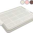 Dog Pee Pad Holder Tray, Puppy Potty Training, 22.5"x16.5", PP Plastic, Snap Lock, 4 Colors (Gray)