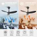 KBZZ 36 Inch Black Ceiling Fan without Light,6 Speeds,Reversible Silent DC motor,3 ABS Blades,Modern Ceiling Fan No Light,Ceiling Fan with Remote for Indoor Outdoor Farmhouse Bedroom Patio Kids Room