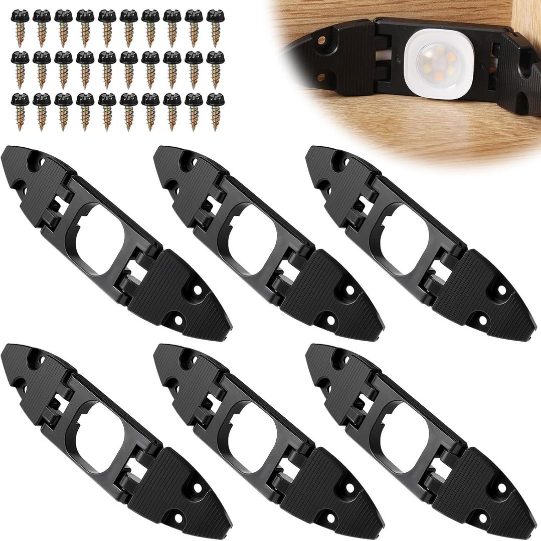 Cinnvoice 5 Pack Gable Light Clips Compatible with Govee H706 with Screws Compatible with Govee Pro Permanent Outdoor Lights with a Variety of Roof Pitches Cable Management (Black)