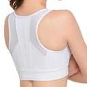 Yvette Zip Front Sports Bras for Women High Impact Supportive Large Bust Bras for Running, White, 4XL+