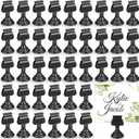 Kathfly 48 Pcs Wedding Table Number Holders 1.7 Inch Black Metal Mini Place Card Holders Bulk Harp-clip Table Sign Stands Card Holder Display Picture Memo Notes Menu for Restaurants Birthday Decor