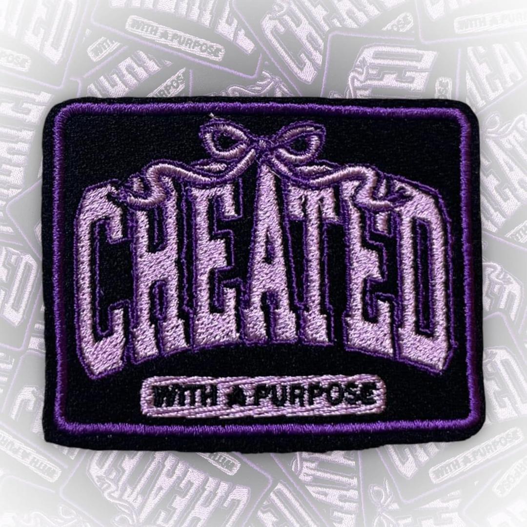 7 x Created with A Purpose Ephesians 2:10 Patch 3 Inches Christian Religious Jesus Bible Verse Iron On/Sew On Embroidery Fabric Applique Patches for Trucker Hats Clothes Backpack DIY Accessories