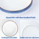 Fruit Bowl for Kitchen Counter, Blue-Edged Minimalist Ceramic Decorative Bowl, Key Bowl for Entryway Table, Home Dcor Accent Dish