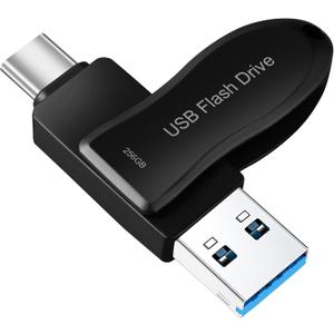 USB C Flash Drive 256GB for Phone Photo Stick Thumb Drive Android Memory Stick Photo Storage DEZOBYTE Compatible Phone Pad Pro Android USB C and Computer Black-HL 256GB