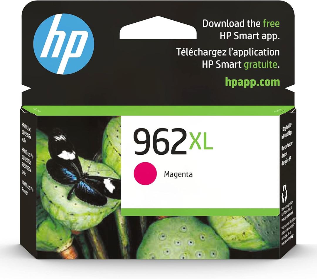 HP 962XL Magenta High-Yield Ink Cartridge Printers | Works with Printer Series: OfficeJet 9010, Pro 9010, 9020 | Eligible for Instant Ink | 3JA01AN