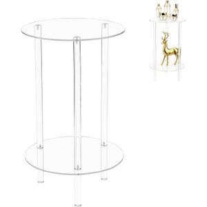 12" Acrylic Detachable End Table, 2 Tier Round Acrylic Coffee Table
Multifuntional Clear Nightstand End Table for Small Spaces, Detachable Beside Table for Living Room, Bedroom, Study Room