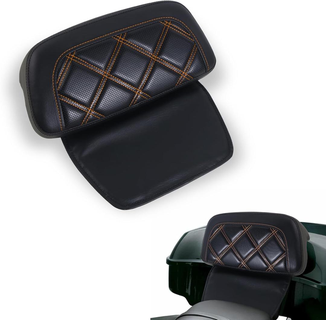 Chopped Razor Tour Pack Backrest Pad for Harley Touring Road Glide Road King Street Glide Electra Glide Road King 2009-2025 Chopped Tour Pack Universal All-Season Rear Back Support Pad Orange