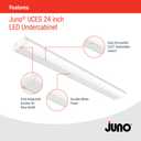 Juno UCES 24 Inch LED Under Cabinet Lighting, LED Kitchen Cabinet Light Fixture Hardwired, Dimmable, Damp Rated, Selectable Soft, Warm, Neutral, Cool, Daylight White Light (UCES 24IN SWW5 90CRI WH M6)