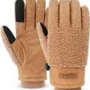 MCTi Winter Sherpa Gloves for Women Warm for Cold Weather Touchscreen Fleece Lining, Size Small