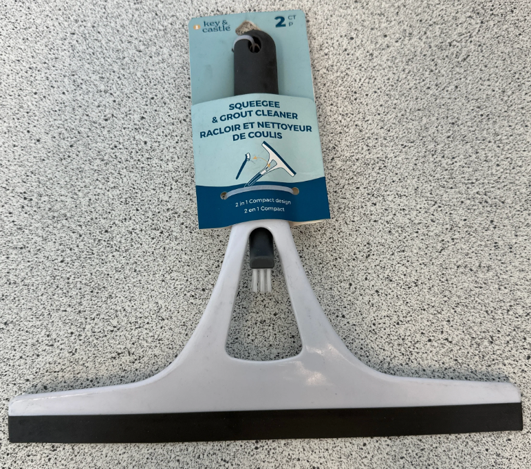CleaningSolutions Shower Cleaner Squeegee With Built in Grout Brush for Window, Shower, and Car Cleaning, 1-Pack