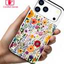 2 x Compatible with iPhone 17 Pro Max Case Wallet Cute for Women with Design,Rugged Credit Card Holder Slot Protective Phone Skin Cases Girly Design (Red Vibrant Colorful Flowers)