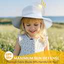 Kids Sun hat for Girls Boys Outdoor Breathable Sun Protection UPF 50+ Cap Wide Brim Summer Beach Bucket hat (5-13 Years, Beige)