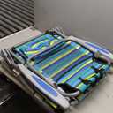 2 Pack Lightweight Portable Camping Beach Chair for Adults, Outdoor Lay Flat Folding Beach Chairs with 5 Positions, Backpack Beach Chair with Towel Bar, Zipper Pouch, Cup Holder, Ocean Striped