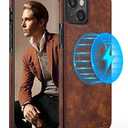 LOHASIC for iPhone 14 Leather Case Compatible with Magsafe, Slim Luxury PU Non-Slip Grip Rugged Bumper Shockproof Full Body Protective Cover Men Women Phone Cases for iPhone 14 5G 6.1" (2022) - Brown