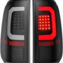 LED Tail Lights Compatible for 2008-2016 Ford F250 F350 F450 Super Duty, Clear Lens White C-Type Tube Rear Brake Lamps OE Replace FO2800208 FO2801208