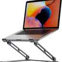 Laptop Stand for Desk - Adjustable Laptop Holder, Portable Laptop Riser with Multi-Angle Height Adjustable Computer Stand for MacBook Air/Pro and More Notebooks 10-17.3" - Grey