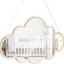 Mirror Cloud Wooden Mirror Cartoon Safety Shatterproof Mirror Wall Sticker Nordic Bedroom Nursery Decoration Mirror