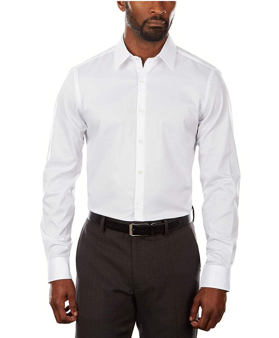Van Heusen Men's Slim Fit Flex Collar Stretch Solid Dress Shirt - L